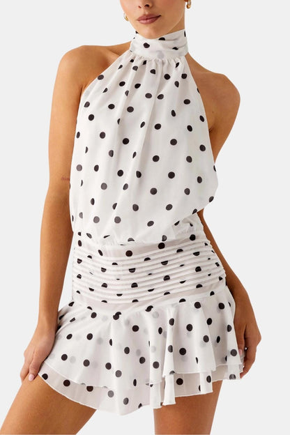 Image of Reba | Women's Sleeveless Halter Mini Dress