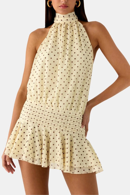Image of Reba | Women's Sleeveless Halter Mini Dress