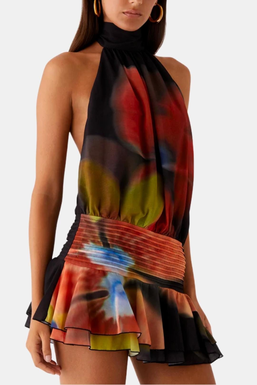 Image of Reba | Women's Sleeveless Halter Mini Dress