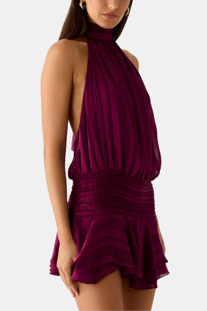 Image of Reba | Women's Sleeveless Halter Mini Dress