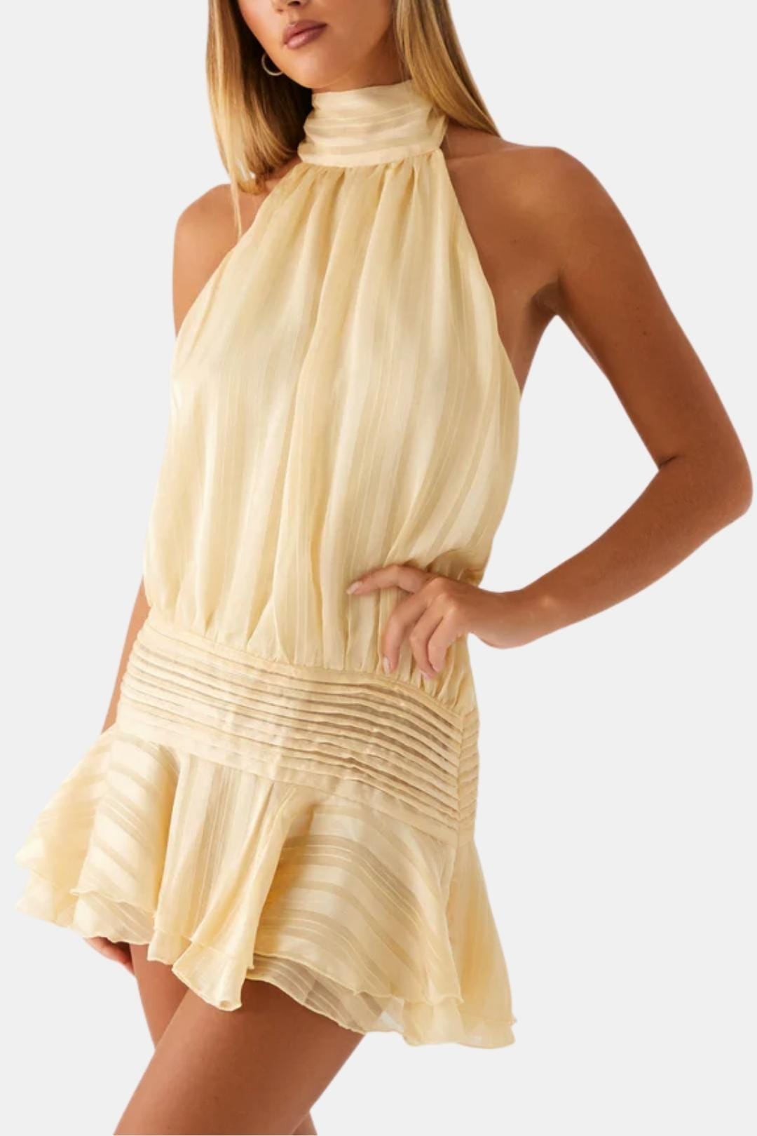 Image of Reba | Women's Sleeveless Halter Mini Dress