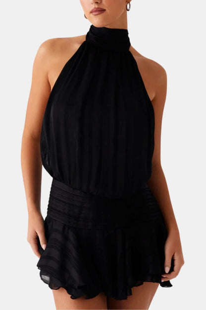 Image of Reba | Women's Sleeveless Halter Mini Dress