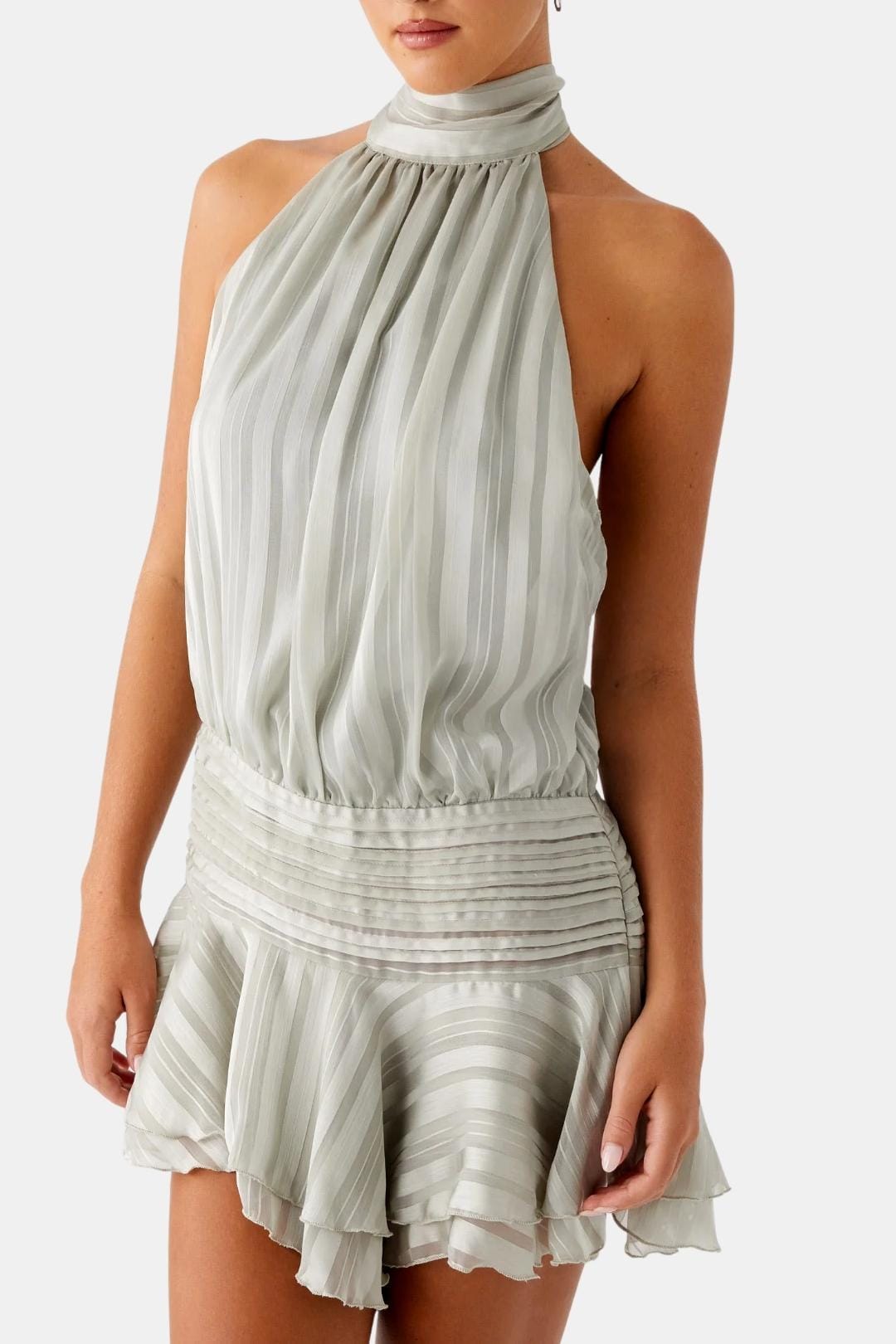Image of Reba | Women's Sleeveless Halter Mini Dress