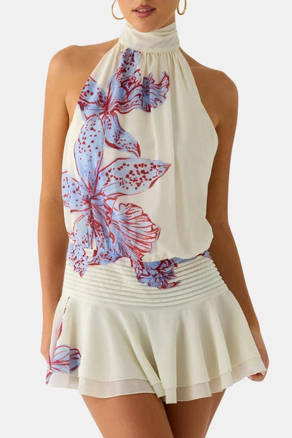 Image of Reba | Women's Sleeveless Halter Mini Dress
