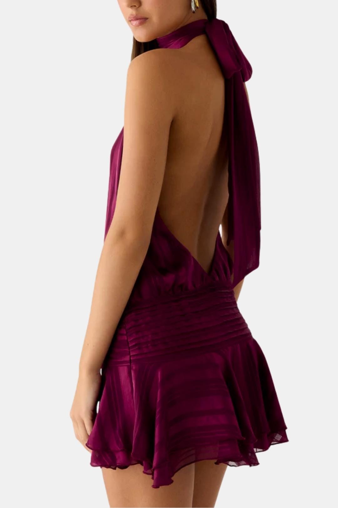 Image of Reba | Women's Sleeveless Halter Mini Dress