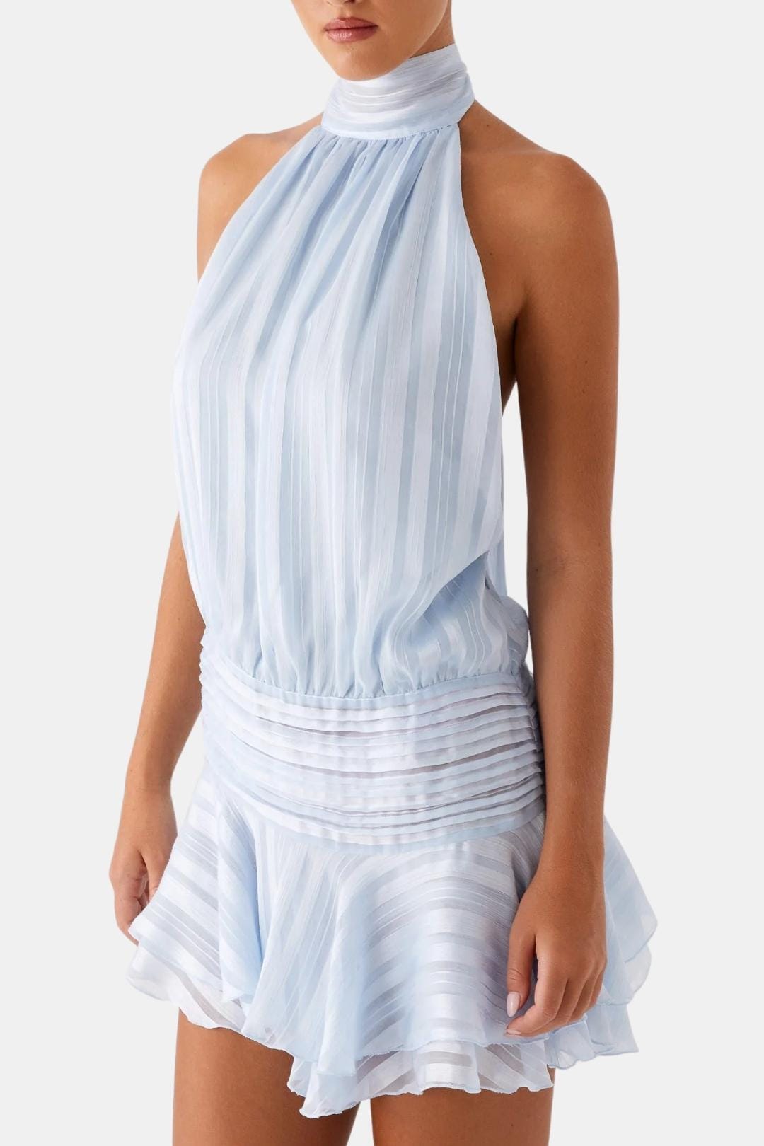 Image of Reba | Women's Sleeveless Halter Mini Dress