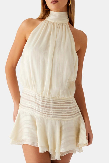 Image of Reba | Women's Sleeveless Halter Mini Dress