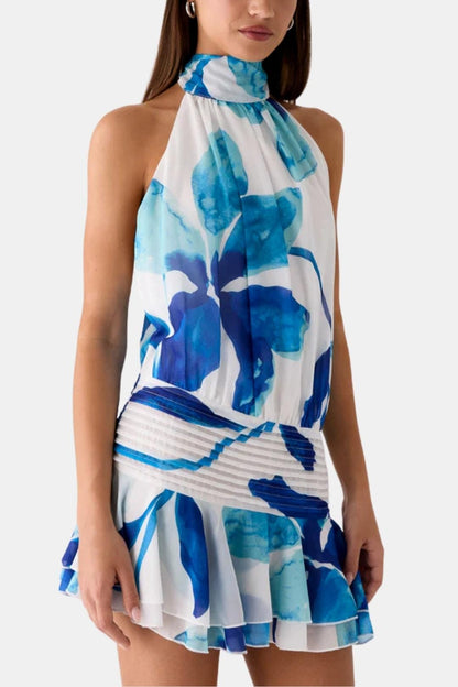 Image of Reba | Women's Sleeveless Halter Mini Dress