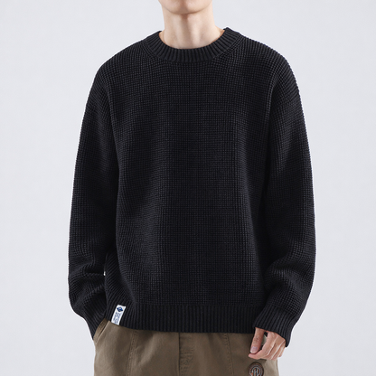 Men's Textured Crew Neck Sweater - VibreMode