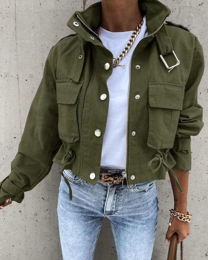 Women's Cropped Button Down Jacket - Vonnera