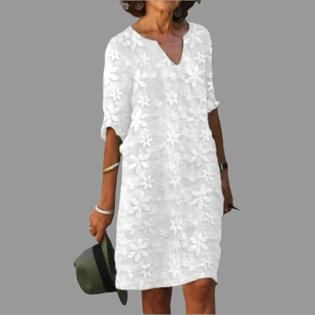 Women's Floral Midi Dress Modern Style - Vonnera