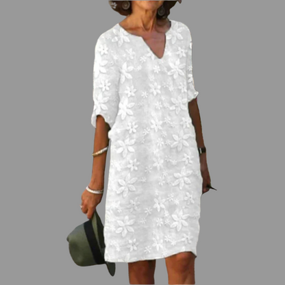 Women's Floral Midi Dress Modern Style - Vonnera