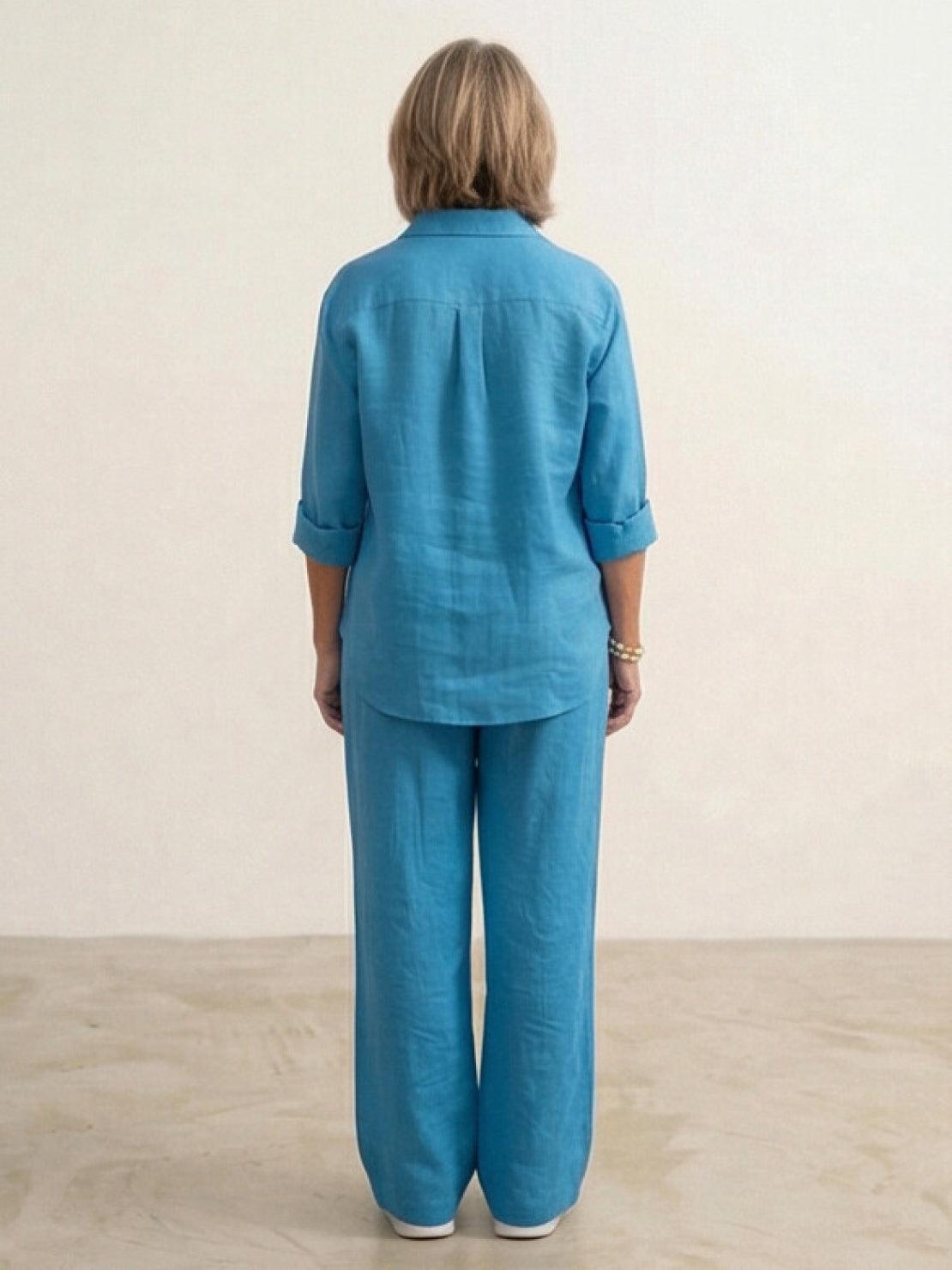 Vivian Women's Button-Down Shirt And Pants Set
