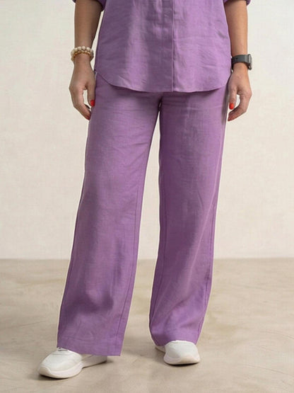 Vivian Women's Button-Down Shirt And Pants Set