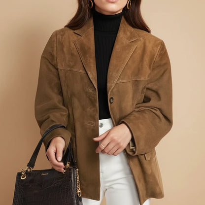Women's Relaxed Fit Blazer Jacket
