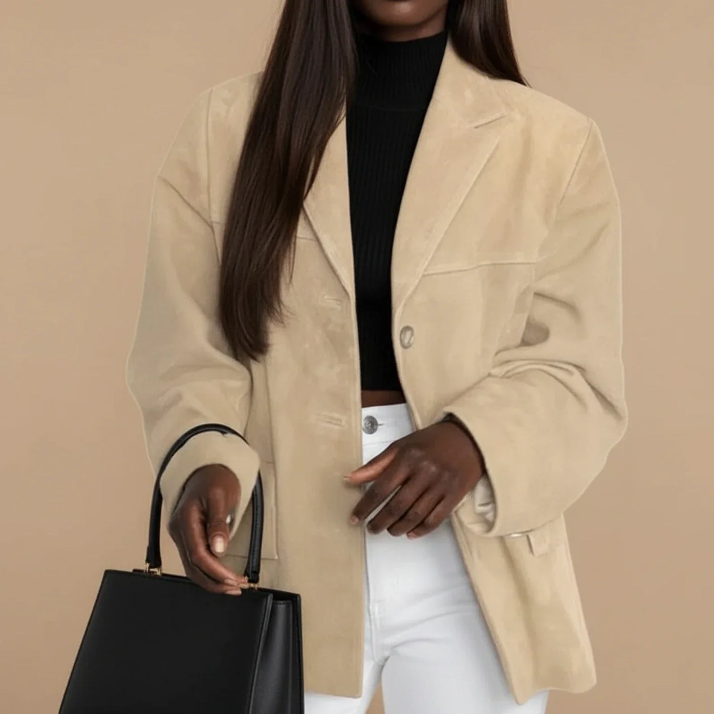 Women's Relaxed Fit Blazer Jacket