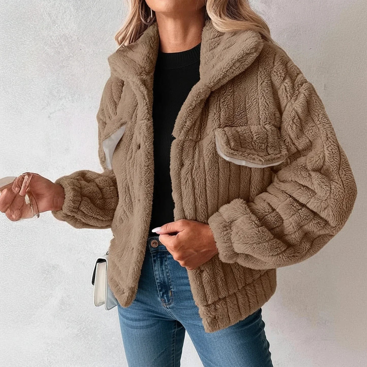 Women's Relaxed Fit Sherpa Winter Jacket - Vonnera