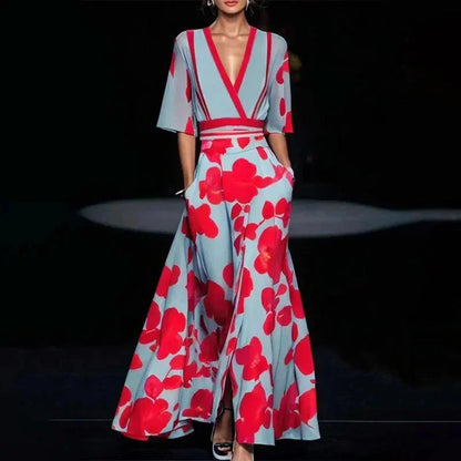 Reverie – Floral Belted Kaftan Maxi Dress