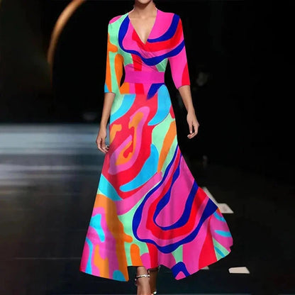 Reverie – Floral Belted Kaftan Maxi Dress