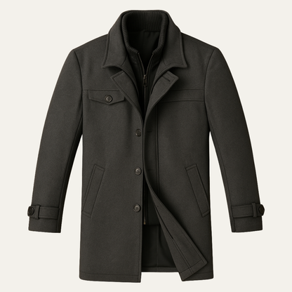 Men's Wool Blend Smart Jacket Zipper Closure
