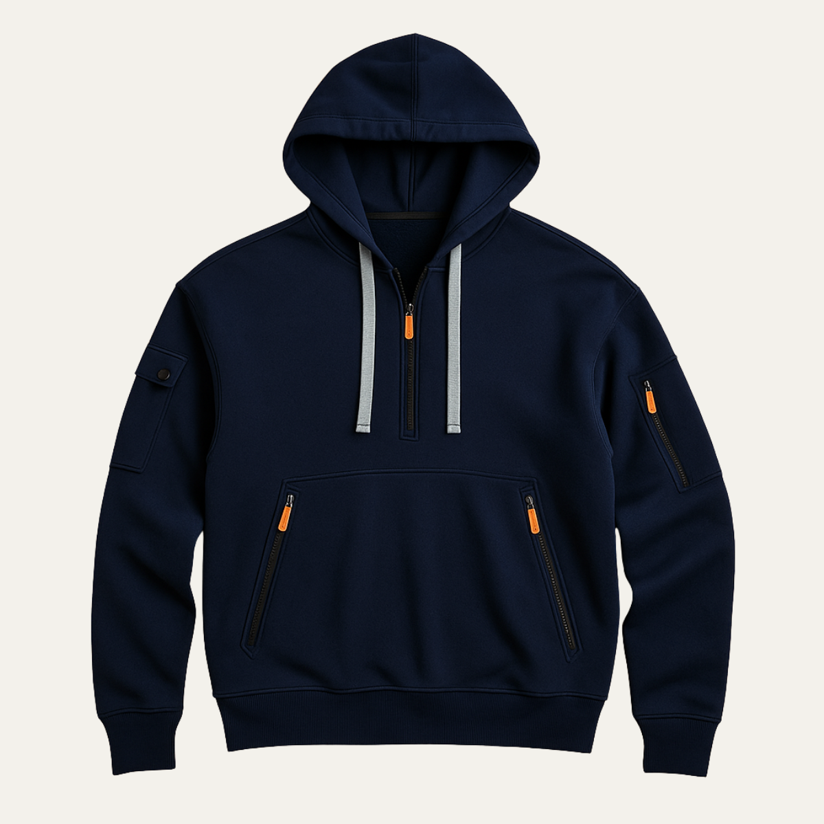 Men's Casual Half Zip Sweater Fleece Zip Pockets - Vonnera