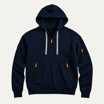 Men's Casual Half Zip Sweater Fleece Zip Pockets - Vonnera