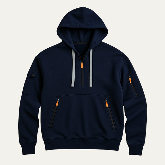 Men's Casual Half Zip Sweater Fleece Zip Pockets - Vonnera