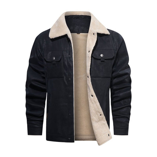 Men's Sherpa Jacket Button Front Collar - Vonnera