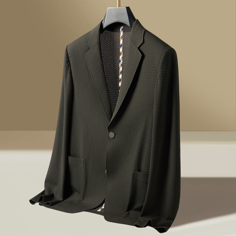 Men's Textured Blazer Lightweight Single-Breasted - Vonnera