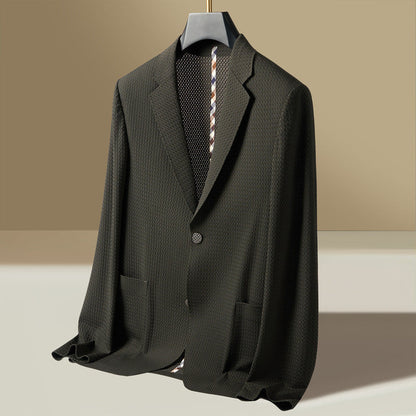 Men's Textured Blazer Lightweight Single-Breasted - Vonnera