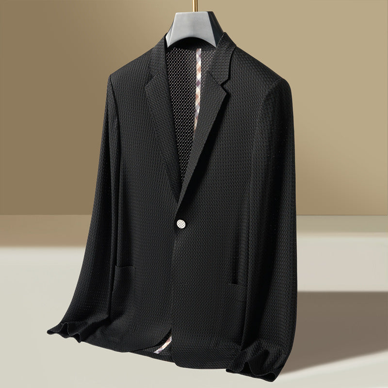 Image of Rhys | Men's Textured Lightweight Single-Breasted Blazer