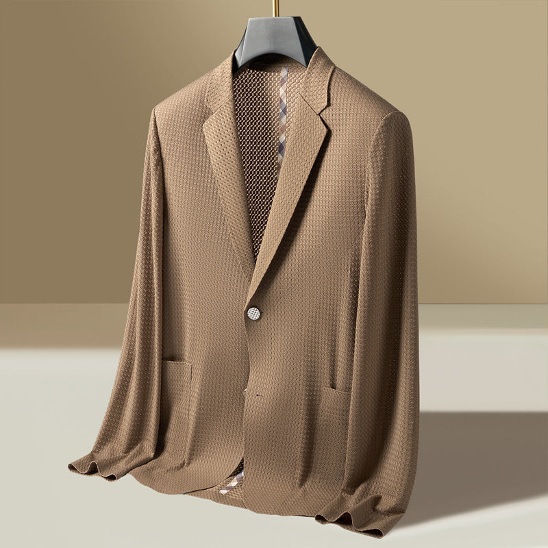 Image of Rhys | Men's Textured Lightweight Single-Breasted Blazer