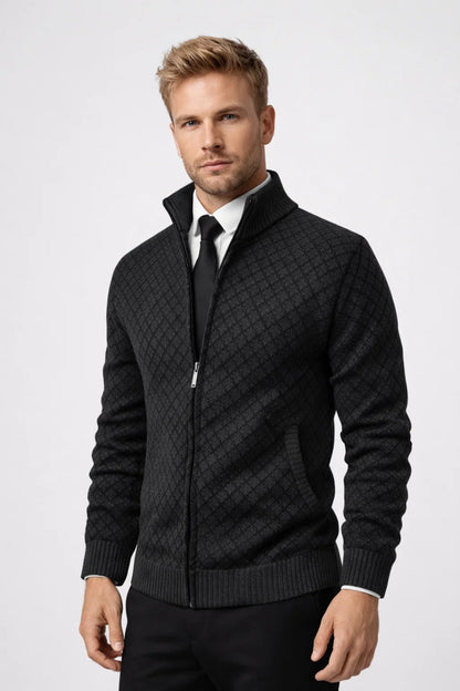 Riley Men's Zip Up Cardigan Stand Collar - Vonnera