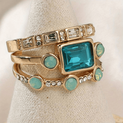 Vintage Blue Crystal Women's Ring