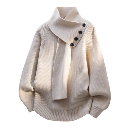 Women's Sweater Scarf Style Neckline