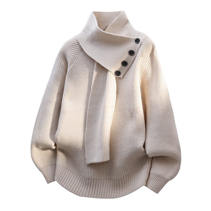Women's Cozy Sweater Scarf Neck Soft