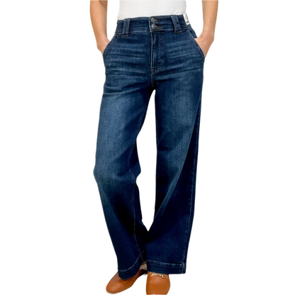 Women's High Waisted Wide Leg Jeans - Vonnera