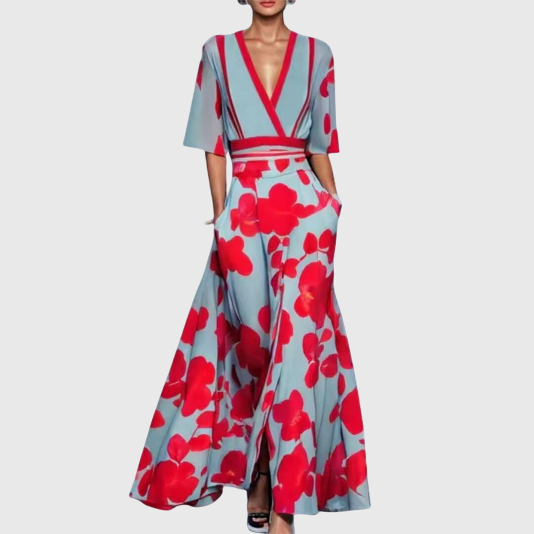 Women's Floral Maxi Dress Wrap Style