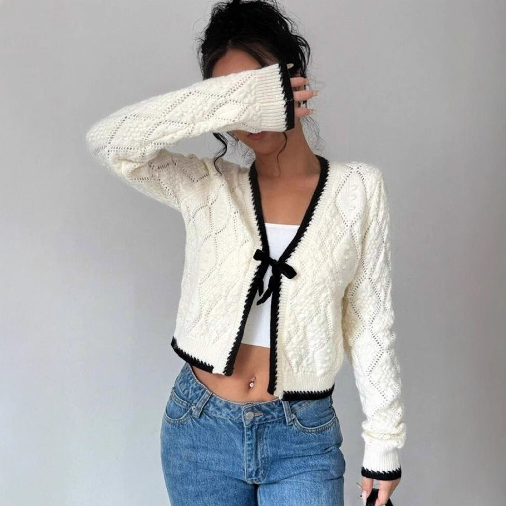 Women's Cropped Knit Cardigan - Vonnera