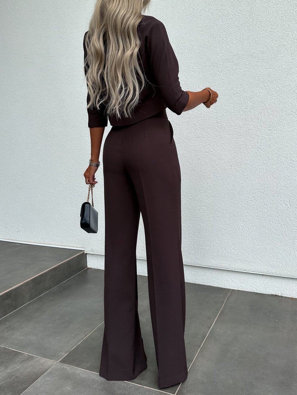 Women's Lounge Set Cropped Wide Leg Pants
