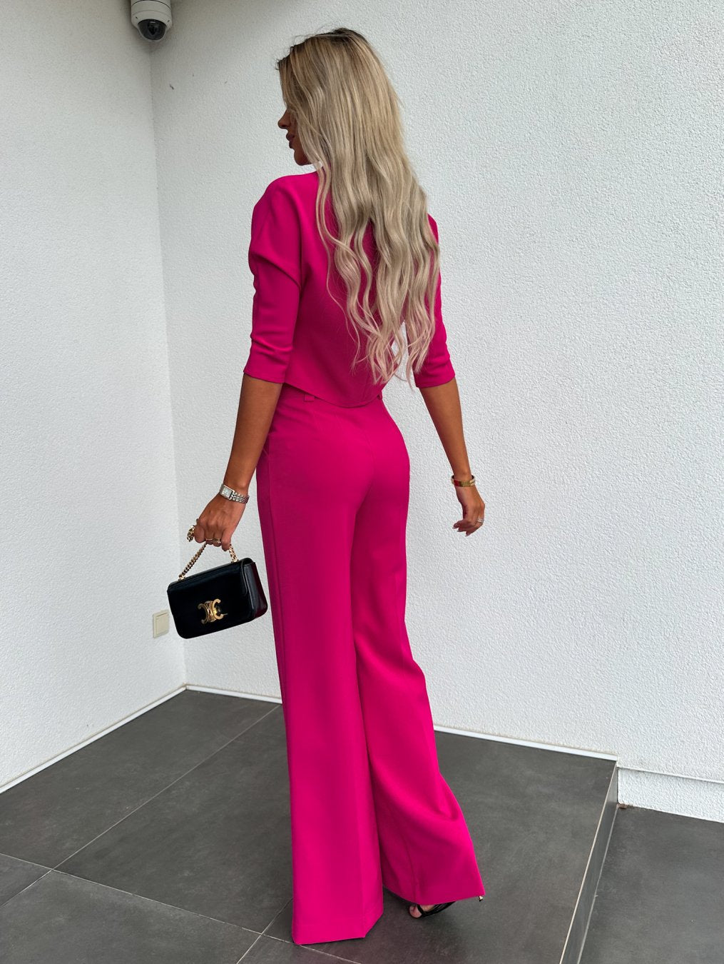 Women's Lounge Set Cropped Wide Leg Pants