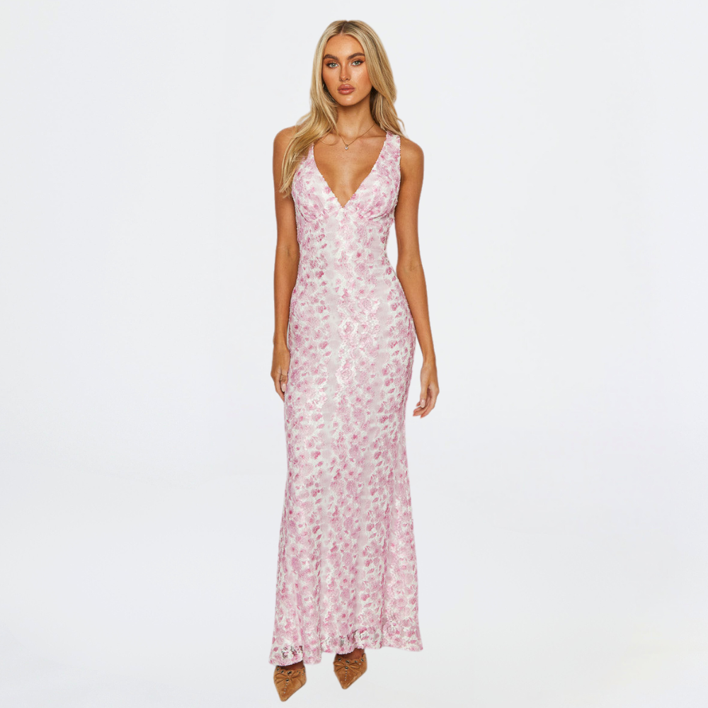 Women's Sleeveless Wedding Dress Floral Design - Vonnera