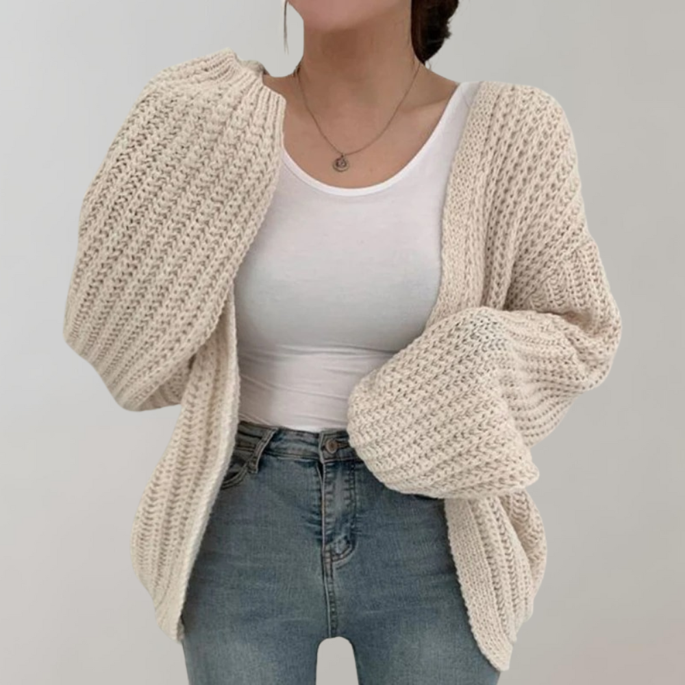 Women's Oversized Open Front Cardigan Rose - Vonnera