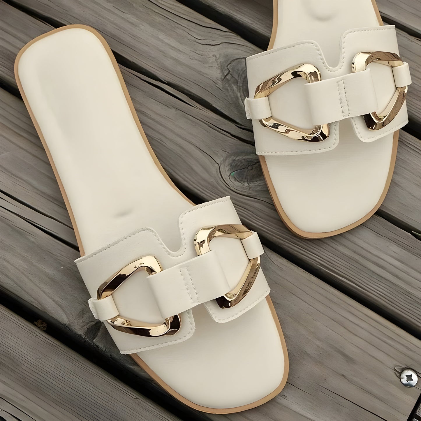 Women's Open Toe Flat Slide Sandals - Vonnera