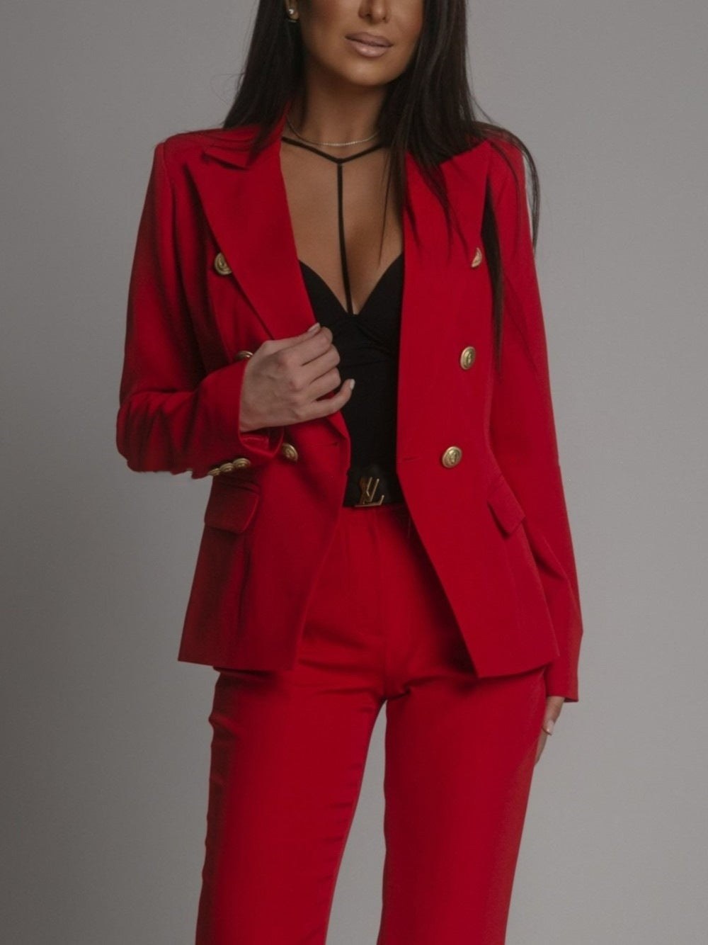 Women's Double Breasted Blazer Suit - VibreMode