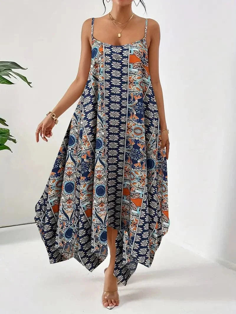 Women's Sleeveless Print Midi Dress - Vonnera