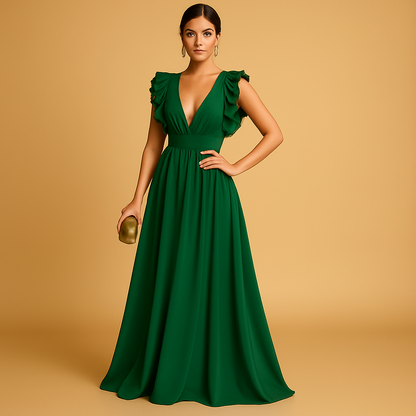 Women's Long Sleeve Ruffle Dress - Vonnera