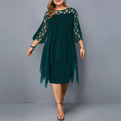 Stella | Women's Plus Size Flowy Draped Midi Dress
