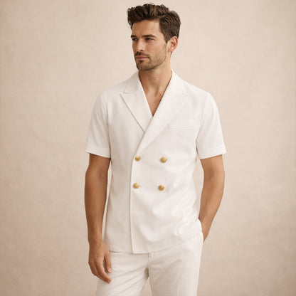 Men's Double Breasted Business Shirt
