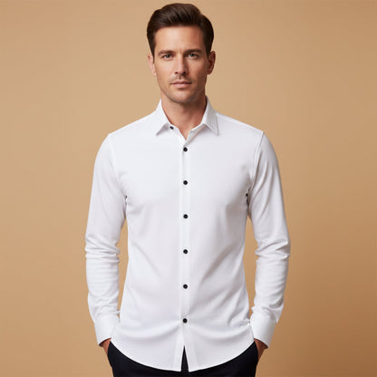Men's Classic Formal Dress Shirt Cotton Button Up White